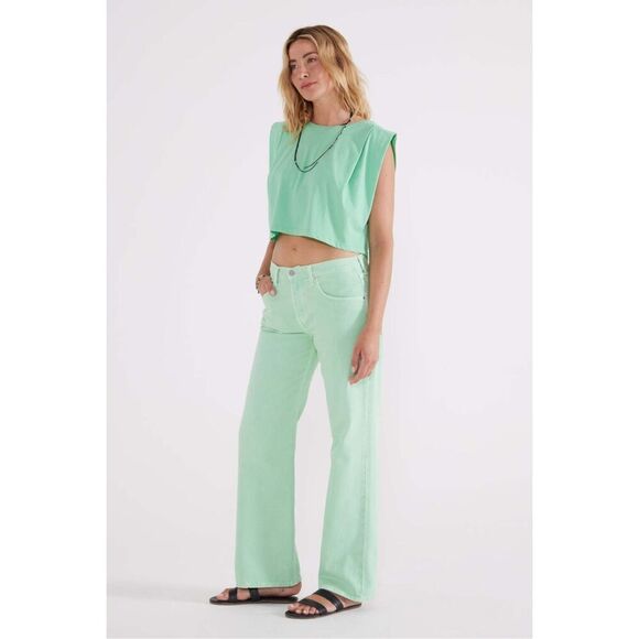 Ética Amis Relaxed Boot Cut Jeans in Dusty Aqua Size 28 - Picture 4 of 13